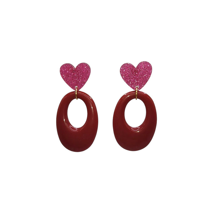 boucles d oreilles acétate fuschia