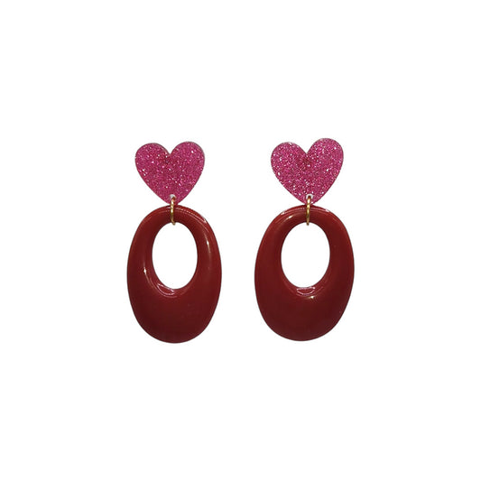 boucles d oreilles acétate fuschia