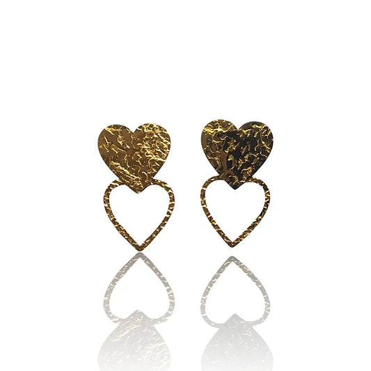 boucles d oreilles acier martele