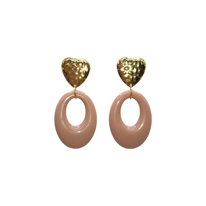 boucles d oreilles acétate vieux rose