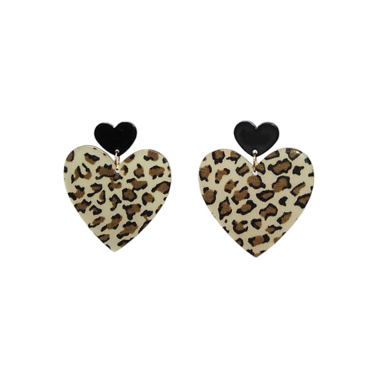 Boucles d'oreilles Amour - Léopard